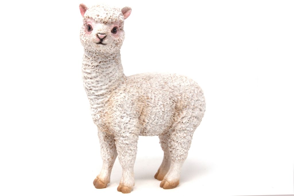 Statuetta decorativa in polietilene - Alpaca bianco - 12,5 Immagine del prodotto 