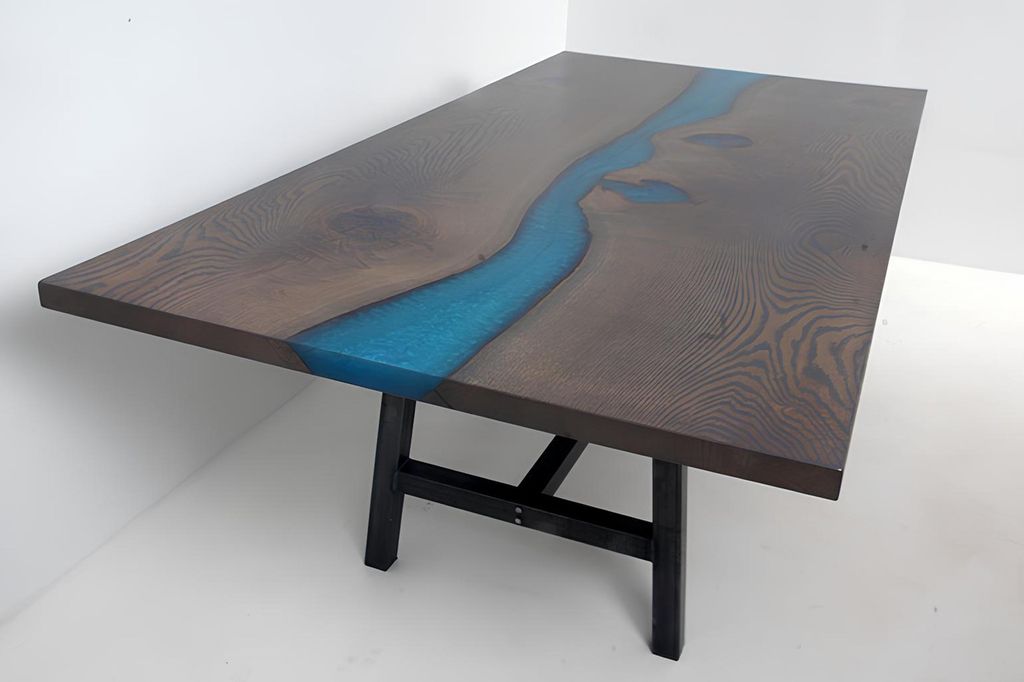 Epoxidharz Esstisch River Table Echtes Holz Massiv Tische 220x100 Flusstisch Neu
