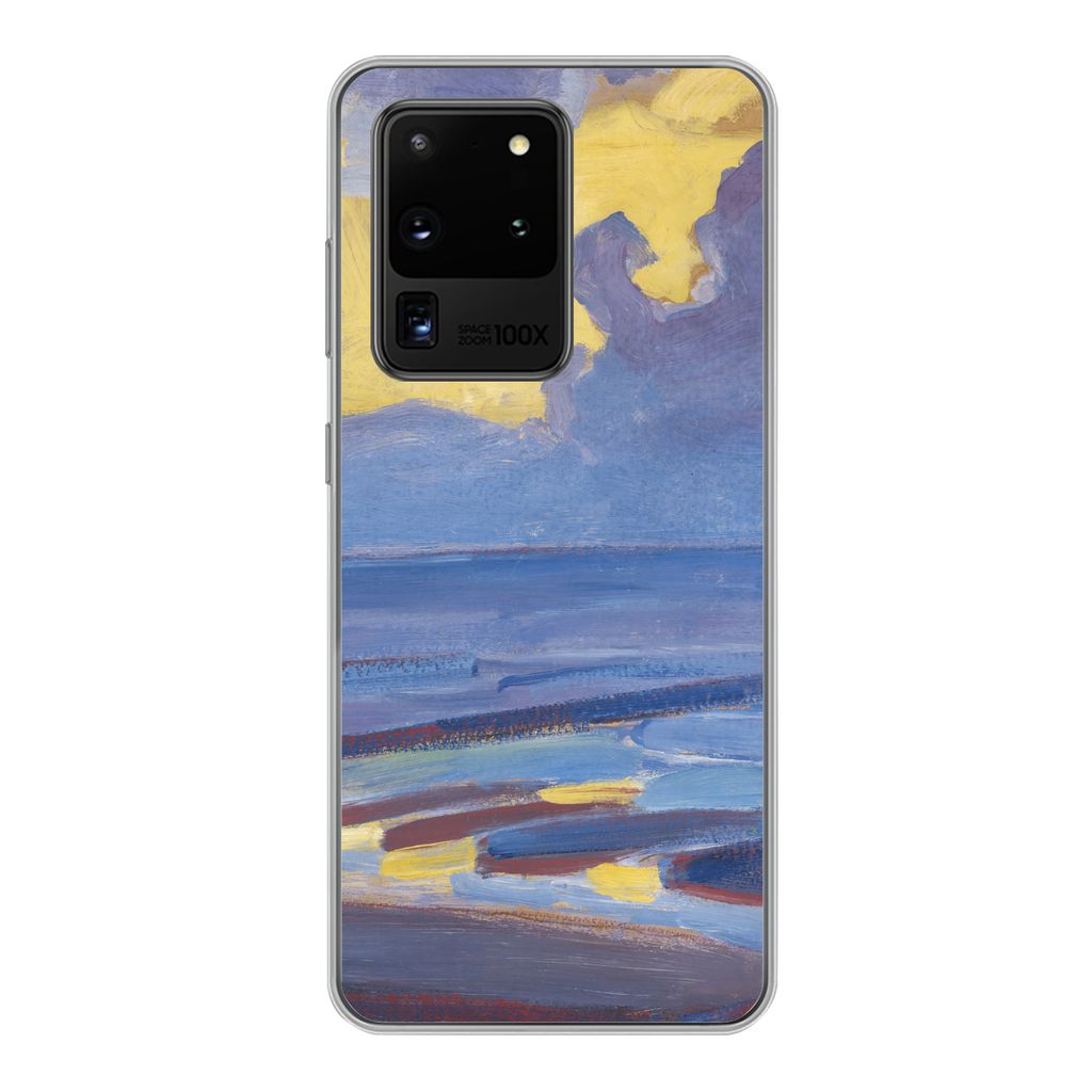 MuchoWow Handyhülle Schutzhülle Hülle für Samsung Galaxy S20 Ultra Am Meer - Piet Mondrian Silikon Softcase Handy Hülle - Karteninhaber