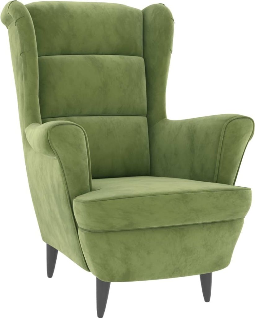 vidaXL Poltrona in velluto verde chiaro Immagine del prodotto 