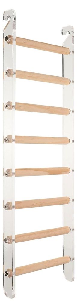 Acryl-Vogelleiter mit Holzstange - Mehrschichtige Kletterleiter für Papageien - Rutschfestes Kletterspielzeug für Vogelkäfige