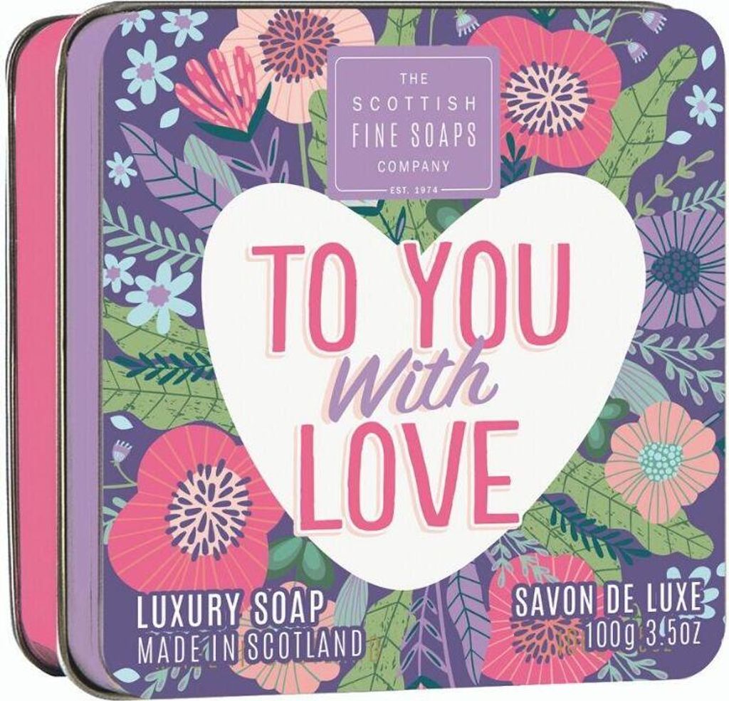 Scottish Fine Soaps Seife Soap in a Tin Sweet Hearts To You With Love