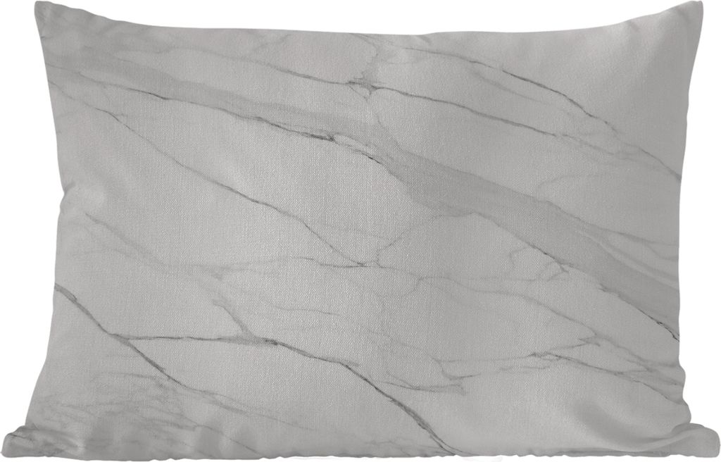 MuchoWow Outdoor Kissen - Marmor - Weiß - Linie - Muster - Luxus - Marmoroptik - 50x30 cm - Wetterfest - Lounge Kissen - Sofa kissen - Wohnzimme...