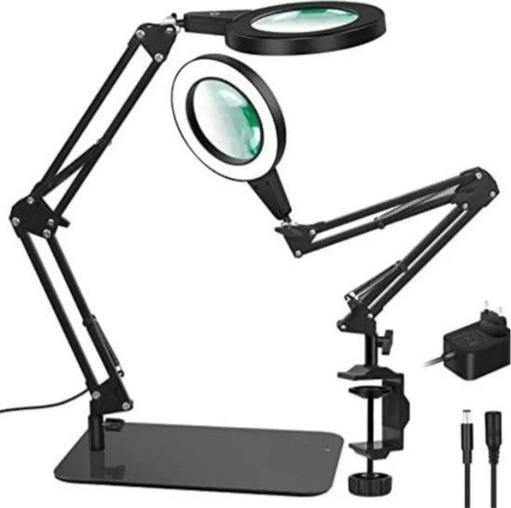 Lampe LED avec pied à roulettes pour lecture, couture et soins de précision