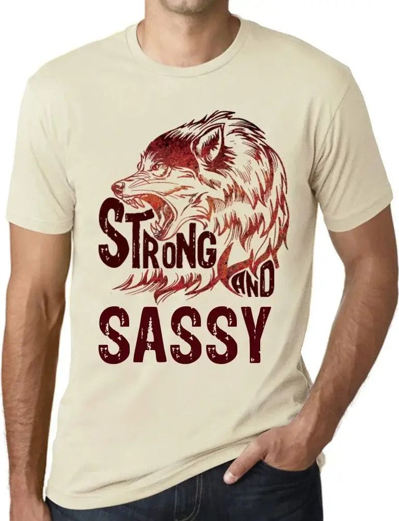 Herren Grafik T-Shirt Starke Wölfin und frech – Strong Wolf And Sassy – Öko-Verantwortlich Vintage Jahrgang Kurzarm Lustige Druck Geburtstag ...