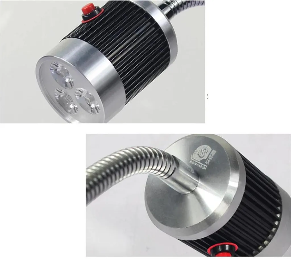 Lampe machine CNC LED 5W 220V avec socle fixe et bras flexible noir - 11