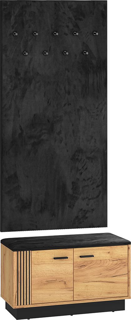 Eingangsmöbel Nilo mit 2 Türen, Holzoptik, 80cm