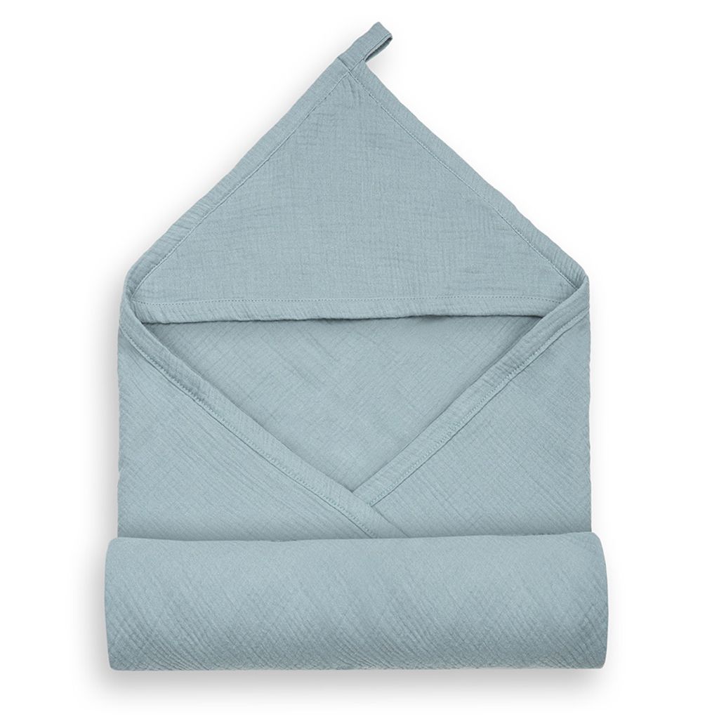 DOLCE SONNO Musselin Kapuzenhandtuch für Babys – 80x85 cm – 100% Baumwolle – Khaki
