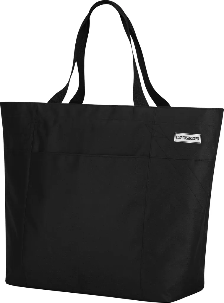 Grand cabas de plage XXL Shopper noir - Sac de voyage spacieux multifonction