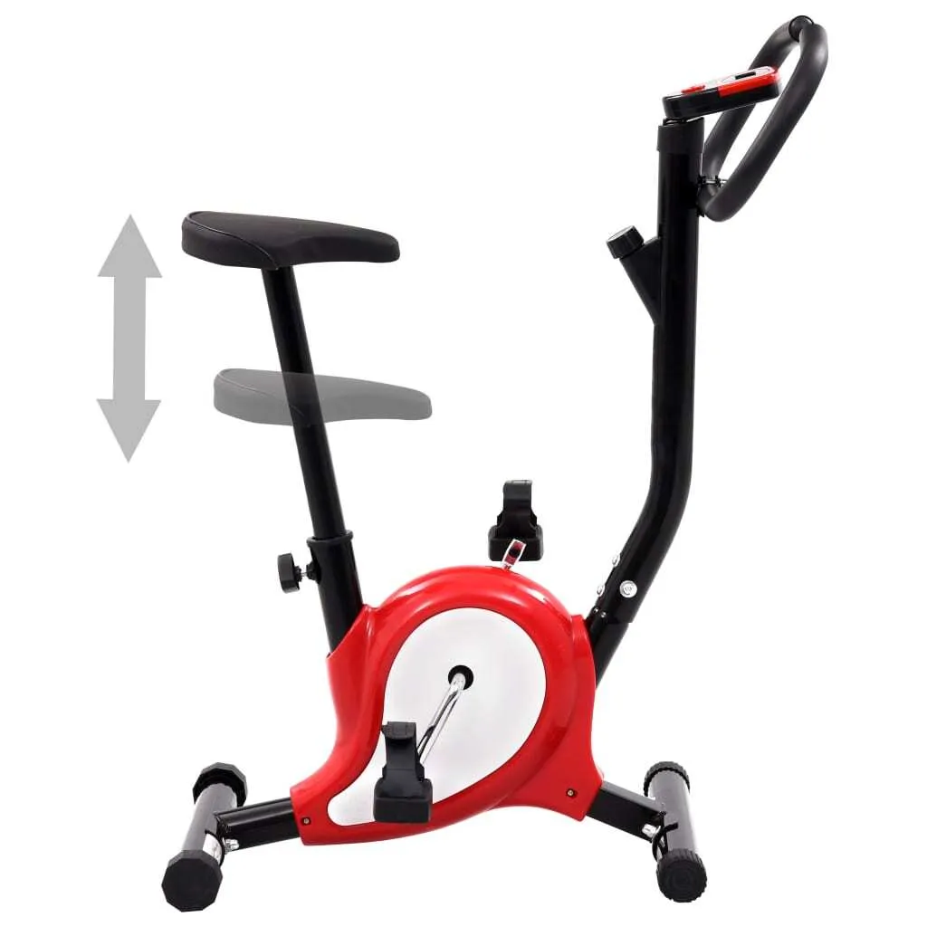 vidaXL Vélo d'appartement rouge à entraînement par courroie - Silencieux