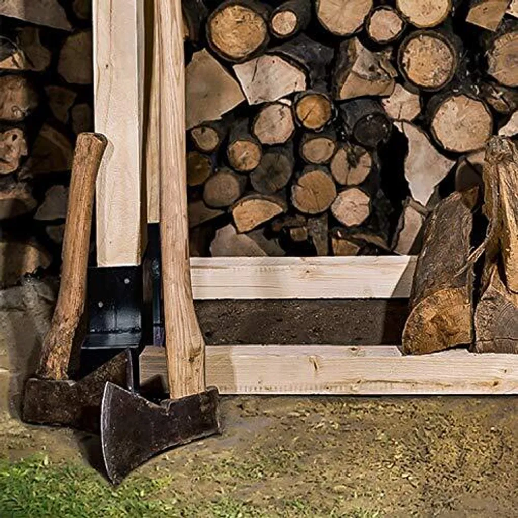 Aide à l'Empilage du Bois Stable et Support pour Bûches de Chauffage 4x