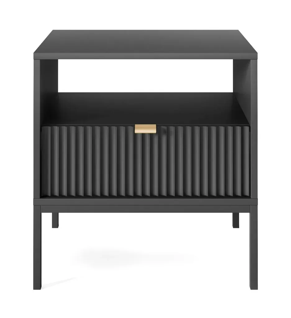 Comodino MISHEEL Nero - Mobile Notte Design Moderno per Camera - 2