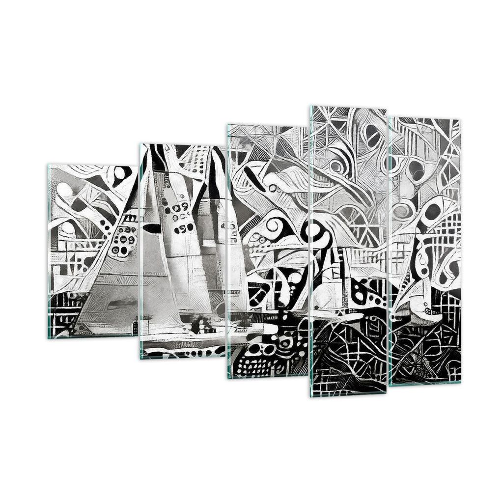 Bilder auf glas - Abstraktion modern - 150x100cm - Glasbilder - Wandbilder - Kunstdruck - zum Aufhängen bereit - Wanddekoration aus Glas - Glas Bi...