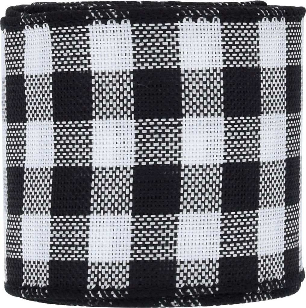 63 mm Weihnachtsbänder verkabelt klassische Plaid dickere DIY Anti-Fade-Geschenkverpackung Imitation Flachs Große Bowknot Making Weihnachten-Baum...