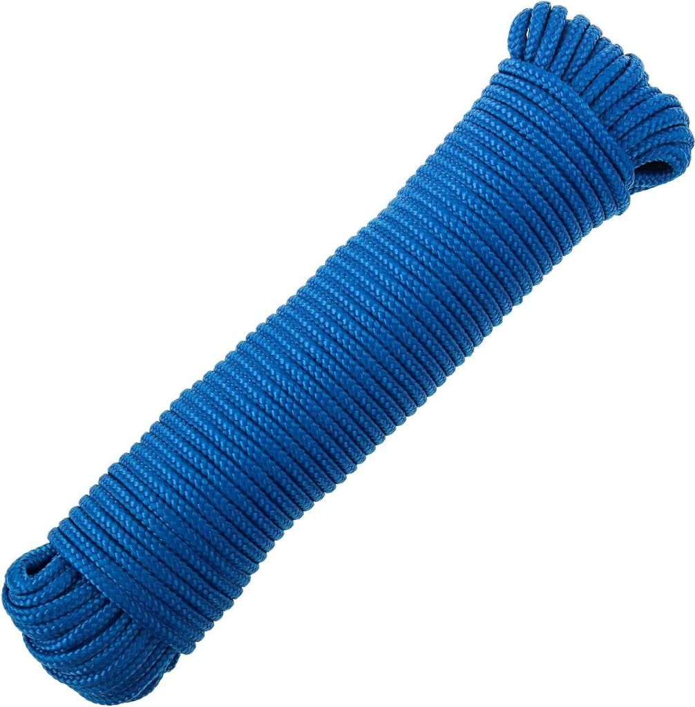 PP Seil DIN 83307 16 Fach geflochten 12 mm blau Rolle 60 Meter
