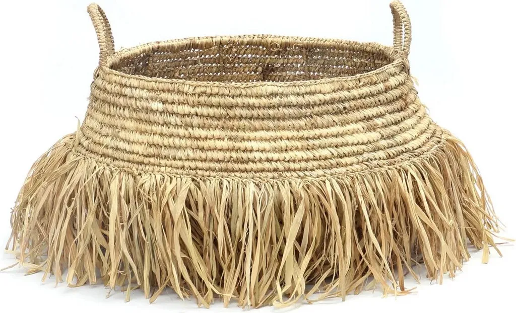 Panier de rangement en raphia naturel tressé pour décoration bohème