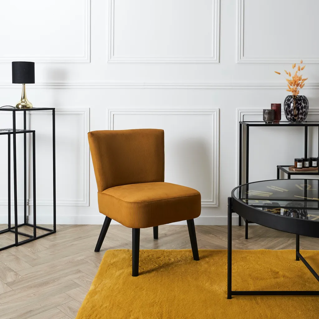 Fauteuil Crapaud Giulia Jaune - Siège Compact et Confortable Design