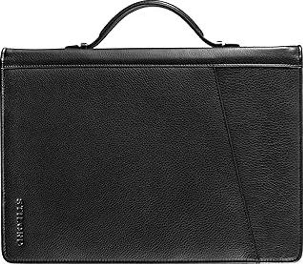 STILORD 'Kelton' Businessmappe Leder Schreibmappe Aktenmappe DIN A4 Dokumentenmappe für MacBook und iPad Ledermappe Vintage Konferenzmappe mit Gri...