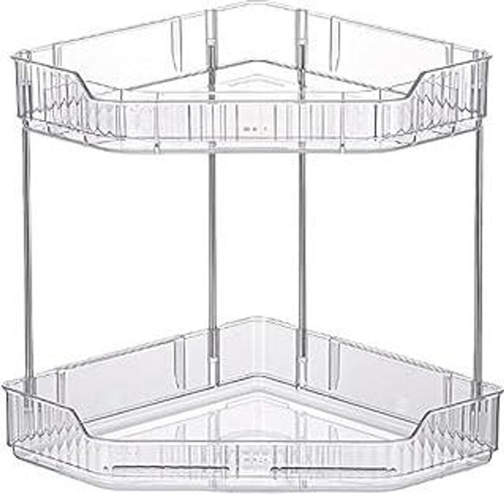 Culinavog Stabil Eck-Mehrzweck-Regal, 2 Ebenen Transparent Beauty Organizer, Arbeitsplatte Vanity Eck-Badezimmertisch, Hautpflege Organizer für Pa...
