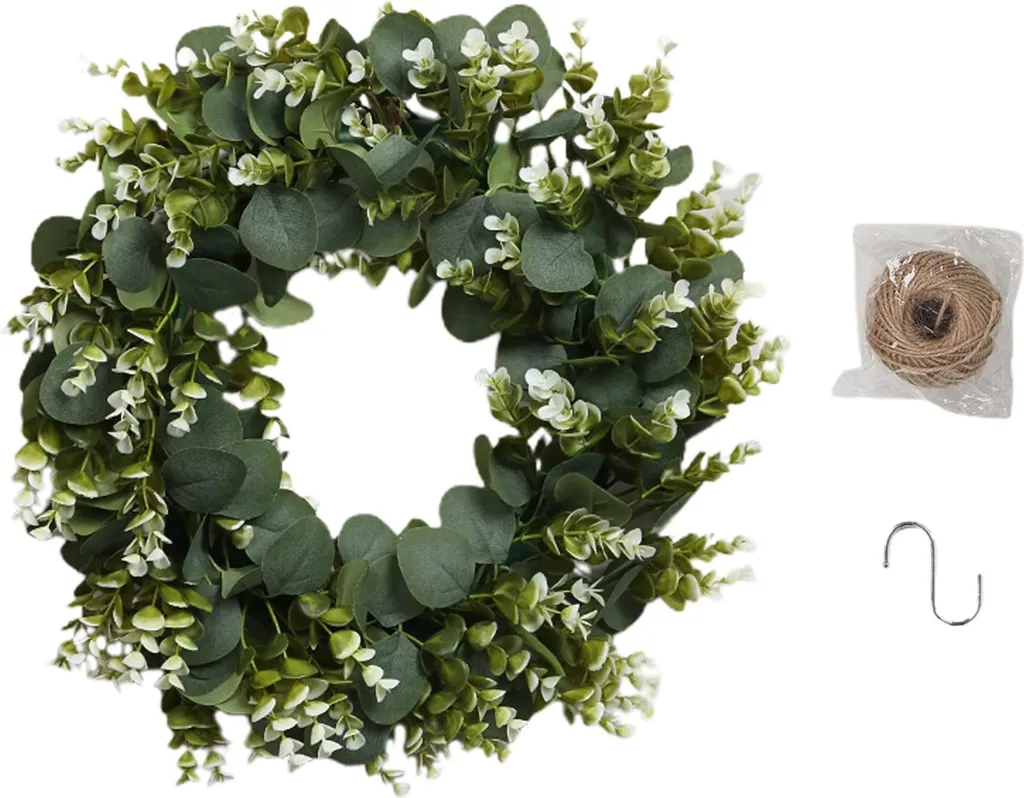 Couronne artificielle eucalyptus : déco durable sans entretien Pâques