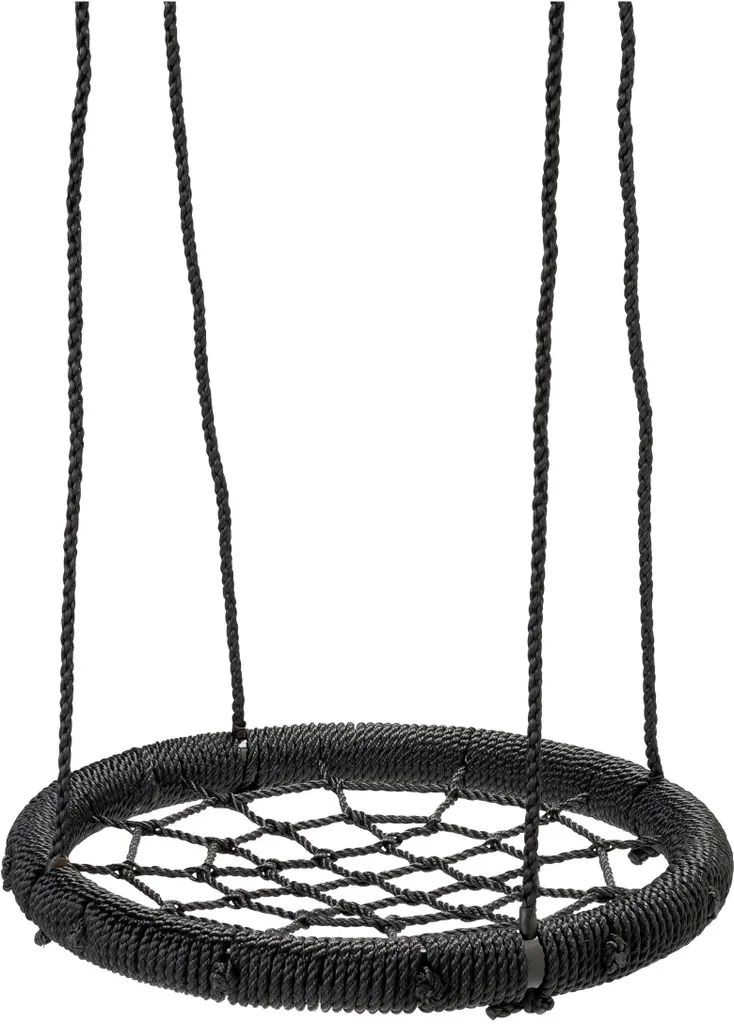 Nid de cigogne SwingKing Ø 97 cm, balançoire ronde noire pour enfants