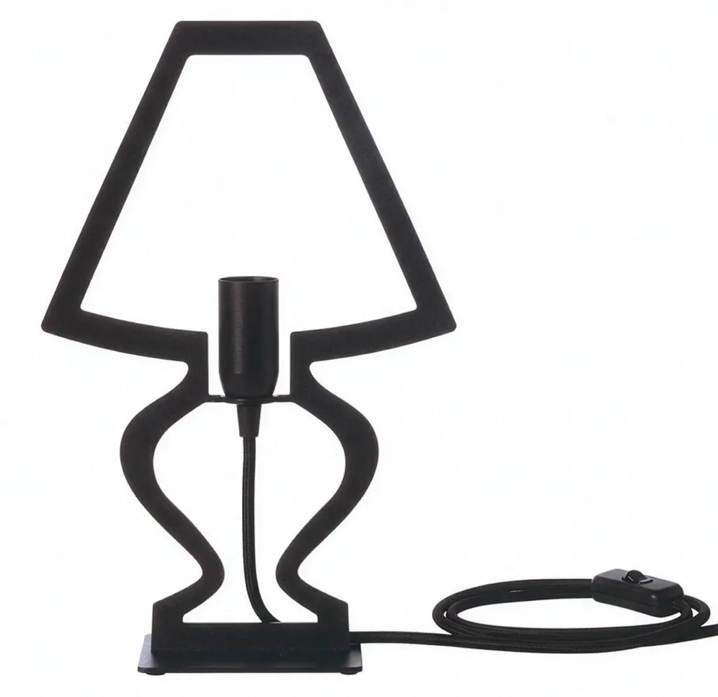 Lampe de table Silhouette d22x33 cm en fer noir perforé - Douille E14