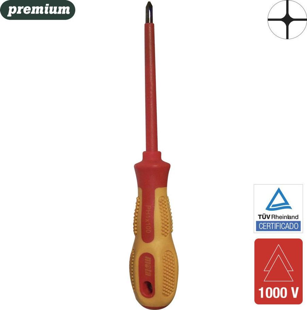 Isolierter Phillips-Schraubendreher 2x125mm Dip2 Mota