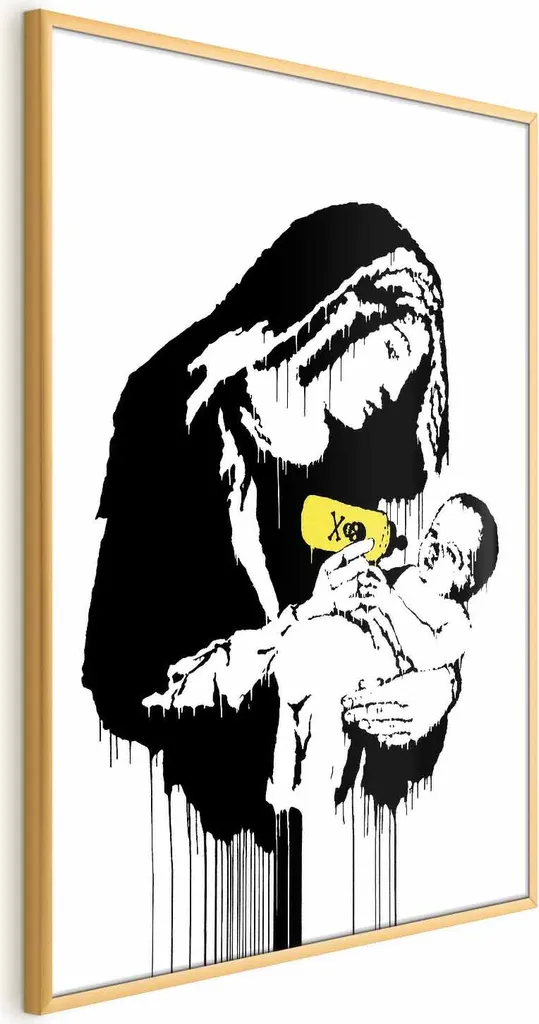 Poster Allattamento con Cornice Oro 40x60 - Regalo Mamma di Qualità