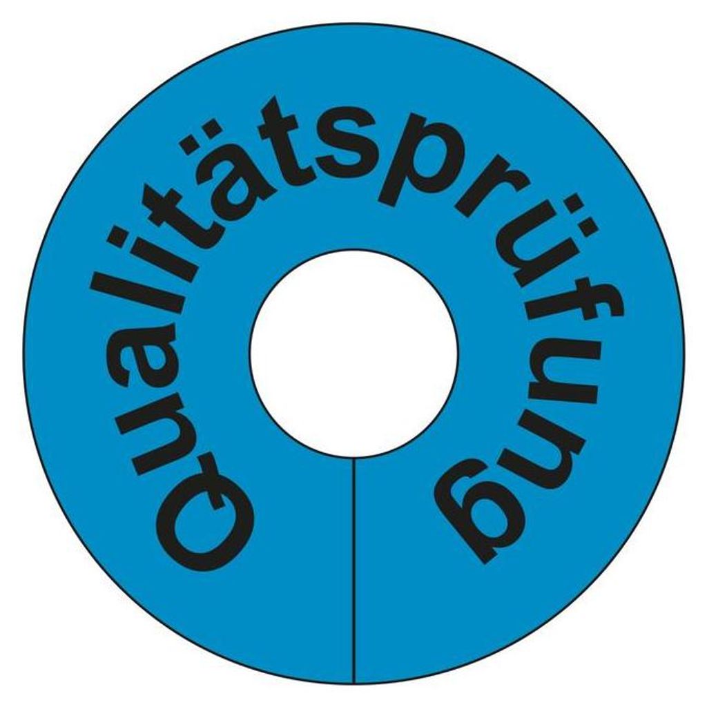 Stabile PVC-Prüfsignale in 8 Varianten für Gitterboxen oder Regale, Beschriftung Qualitätsprüfung, Blau, Verpackungseinheit: 1 P/10