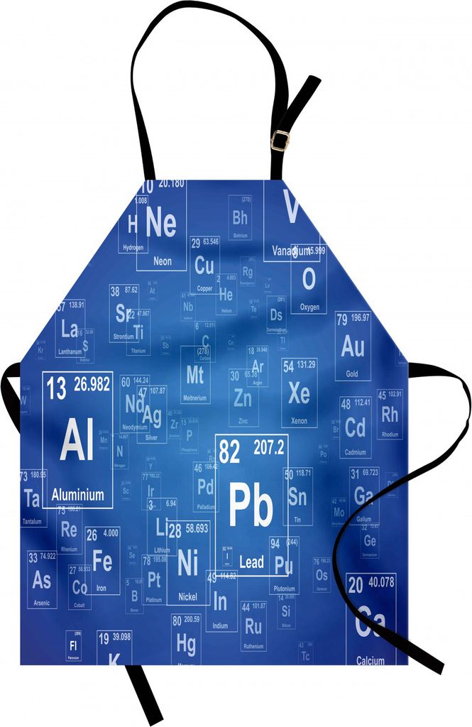 ABAKUHAUS Wissenschaft Kochschürze, Chemie-TV-Show inspirierte Bild mit periodischen Element Table Image Print Art, Farbfest Höhenverstellbar Was...