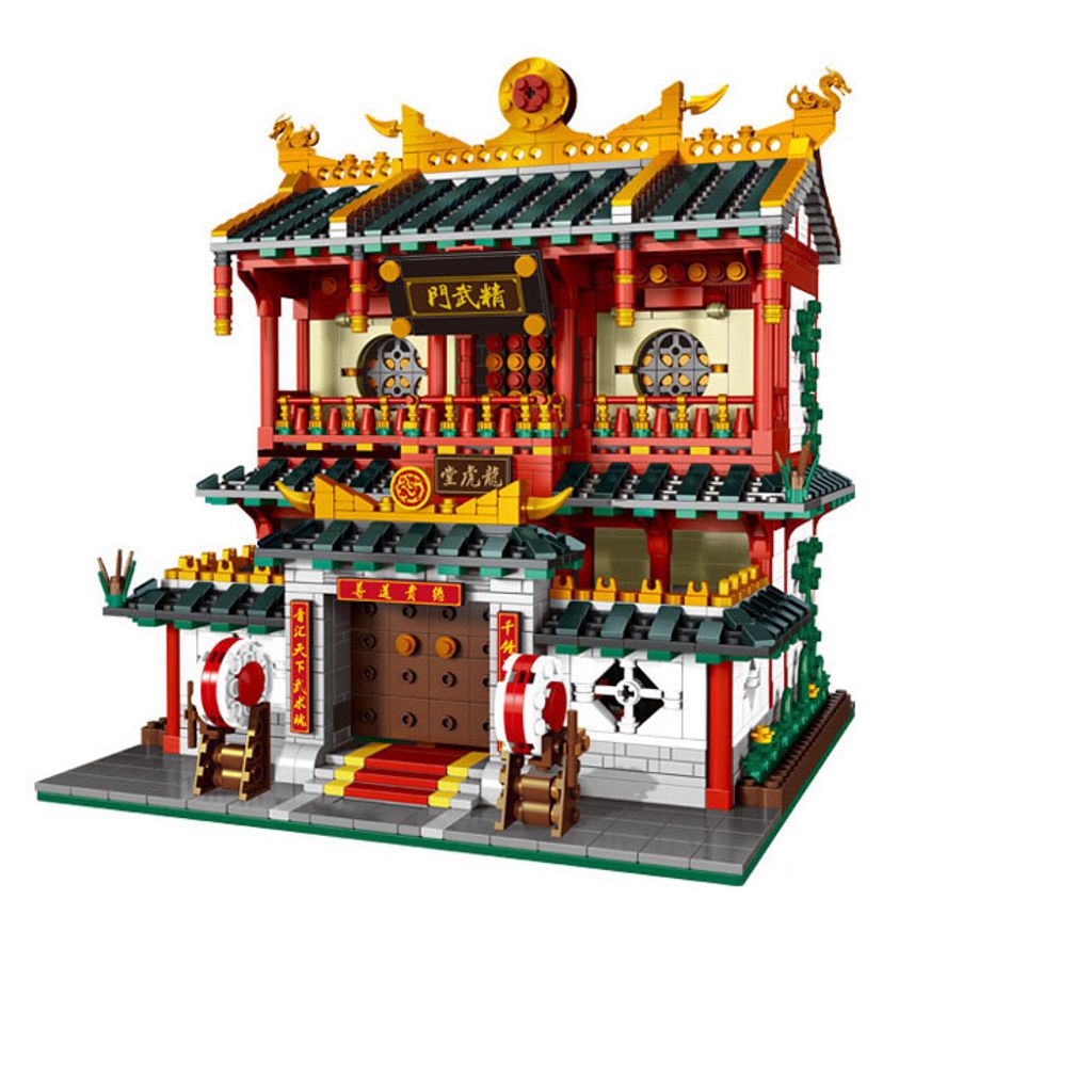 Die High-Tech-Bausteine der China Street Chinatown Series Bricks Toys Ancient Chinese Architecture Model The Tea House Inn Building Blocks