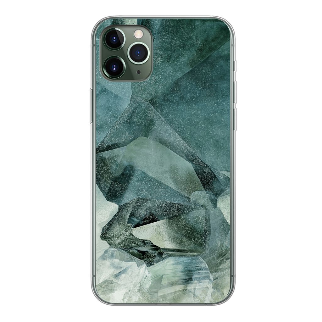 MuchoWow Handyhülle Schutzhülle Hülle für iPhone 11 Pro Max Mineralien - Kristalle - Naturstein Silikon Softcase Handy Hülle - Schutz