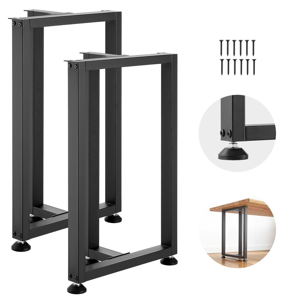 VEVOR Tischkufen 2er-Set 450x220x740 mm, T-förmige Tischuntergestell 1000 kg, Tischbeine Kohlenstoffstahl, Möbelfüße, Tischgestell, Tischfüße...