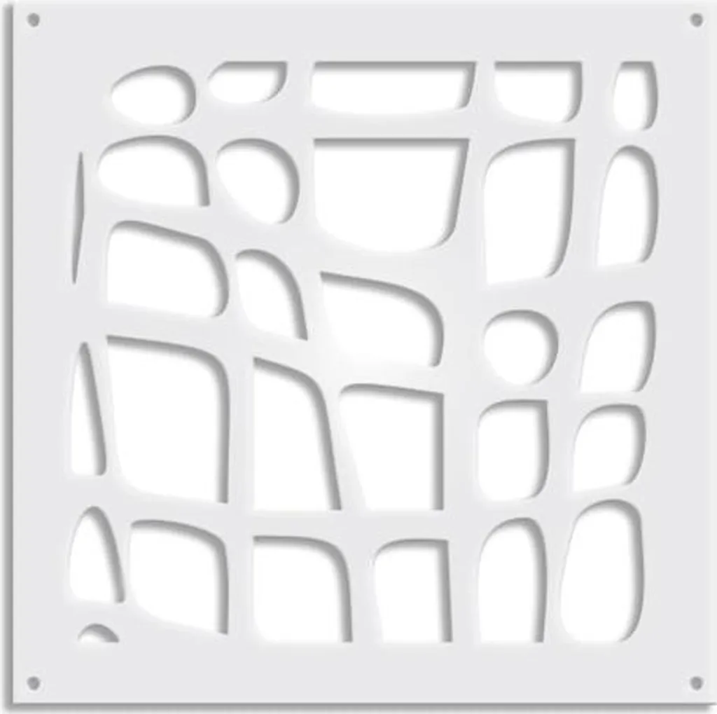 Decorazione Parete ABSTRACT Pannello Traforato Bianco 73x73 in PVC
