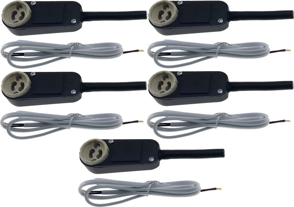 5er Set GU10 Anschlusskasten inkl. 100cm 2x 0,75mm² Kabel für LED oder Halogen Einbaustrahler