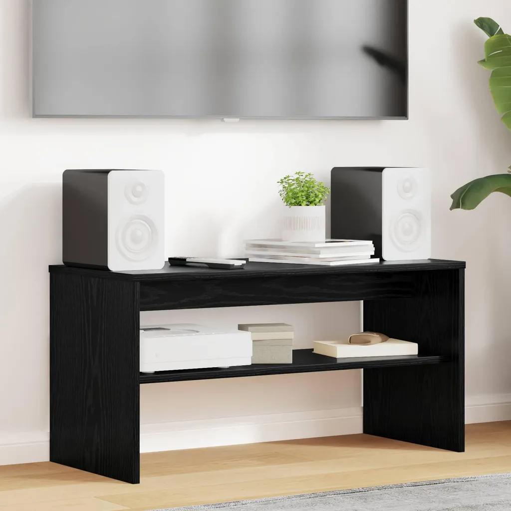 Maison Exclusive - Mobile TV effetto rovere nero 80 x 35 x 40 cm Materiale ligneo