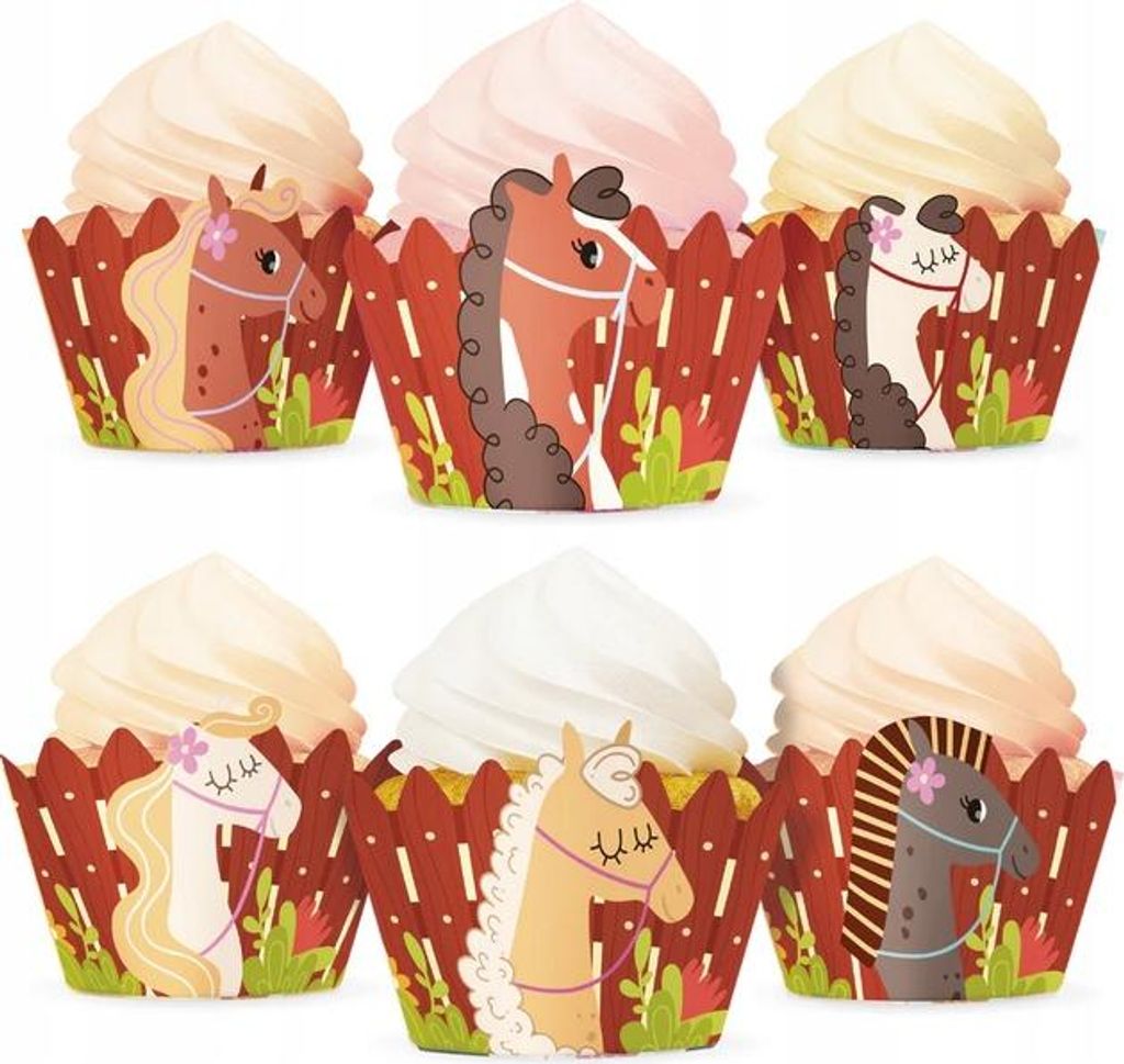 Cupcake Liners Muffin Wrappers HORSES Horses Pony Horse Birthday 6pcsMöbel & Wohnen, Kochen & Genießen, Backzubehör & Kuchendekoration!.