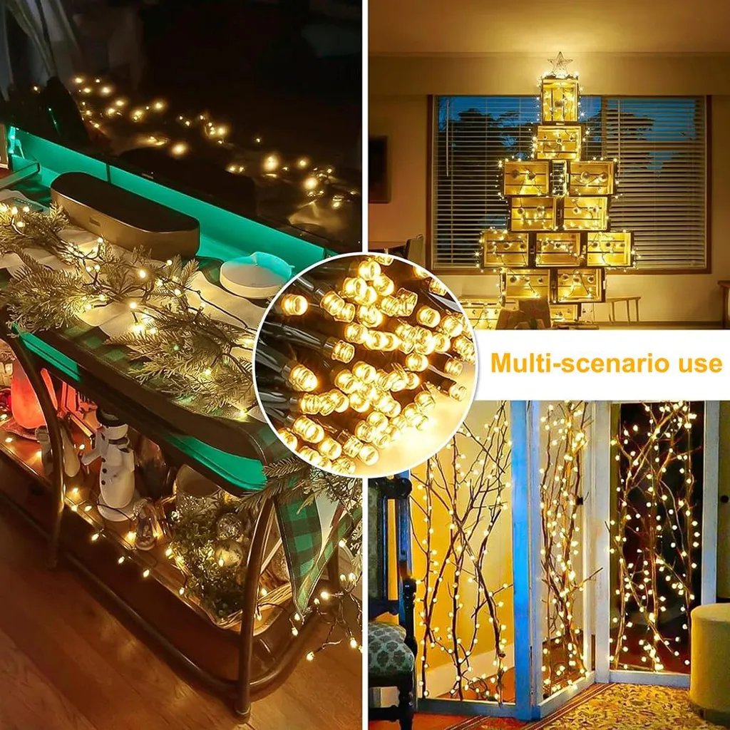 VIKY 4 luci a LED con timer, 3 m, 30 LED, micro filo di rame, per interni, funzionamento a batteria, luce bianca fredda, con timer per matrimoni
