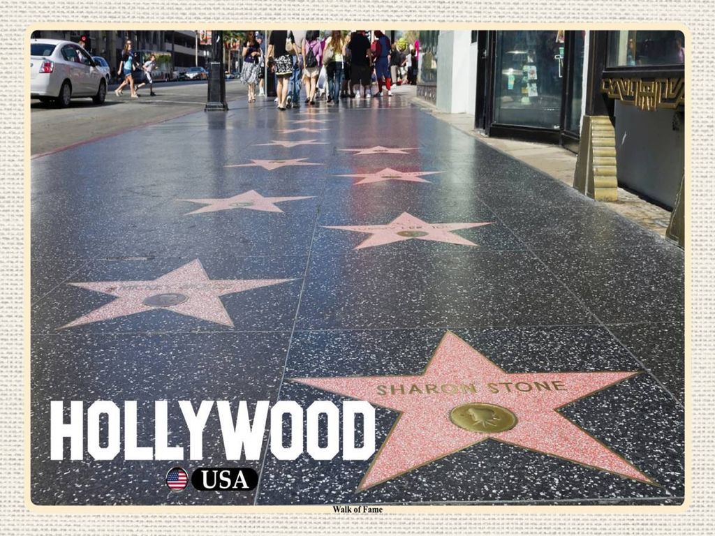 vianmo Holzschild 30x40 cm Hollywood USA Walk of Fame Bildmotiv Reisemotiv Abenteuer Reisen