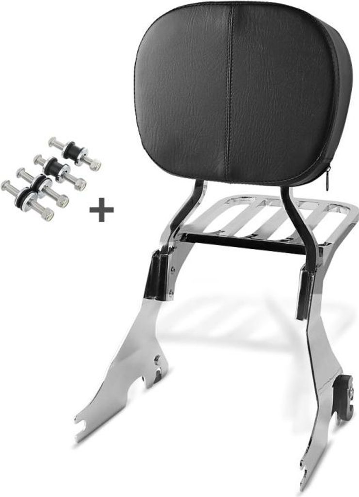 Sissy Bar mit Gepäckträger und Docking Kit für Harley Davidson Sportst