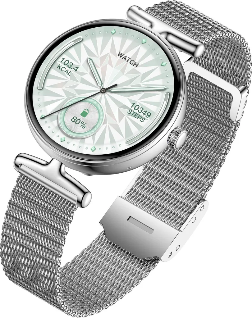 Smartwatch INF Argento AMOLED: L'accessorio Chic che Monitora la Salute