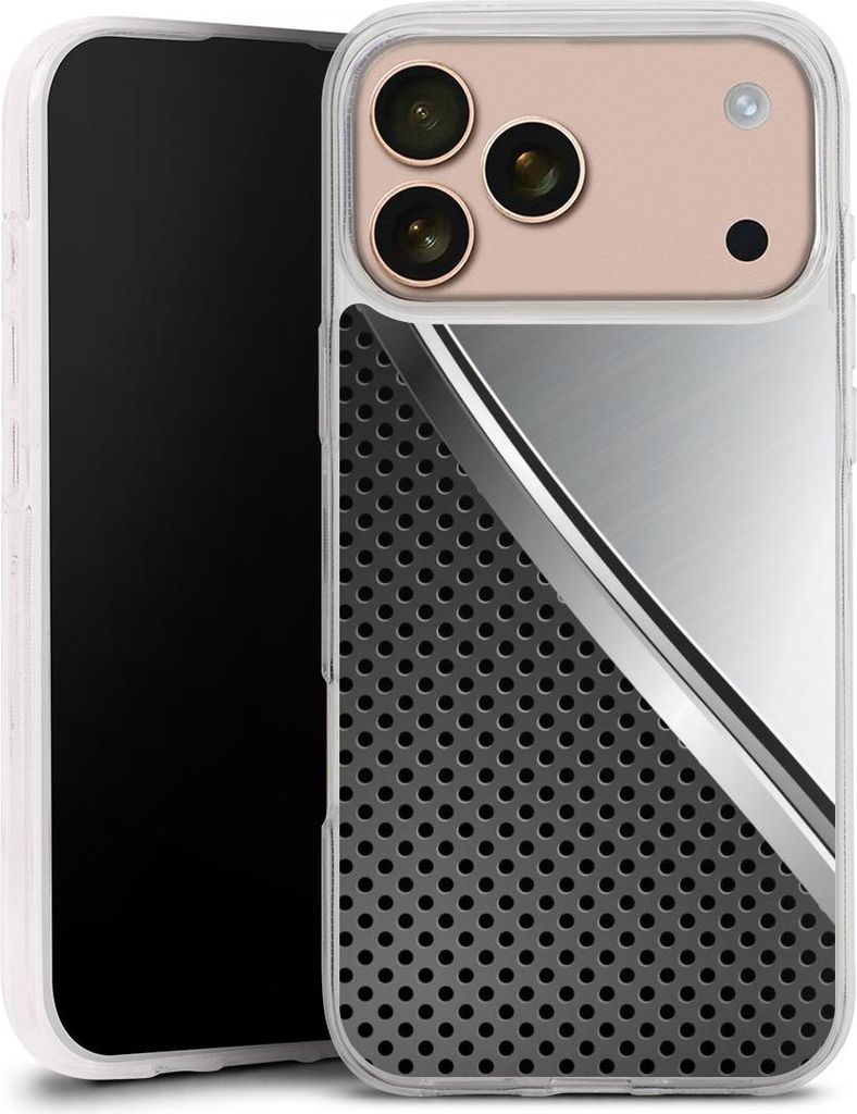 DeinDesign Handyhülle für Apple iPhone 17 Pro Max Silikon Hülle Case Smartphone Schutzhülle Carbon Metall Stahl