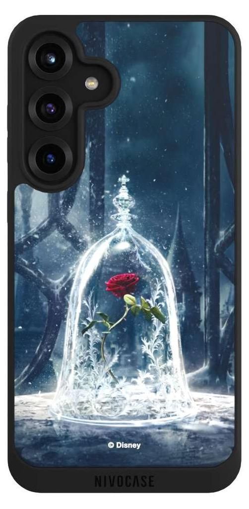 NIVOCASE Handyhülle für Samsung Galaxy S25+ Hülle NIVOpure Case Schwarz Die Schöne und das Biest Disney Princess Rose