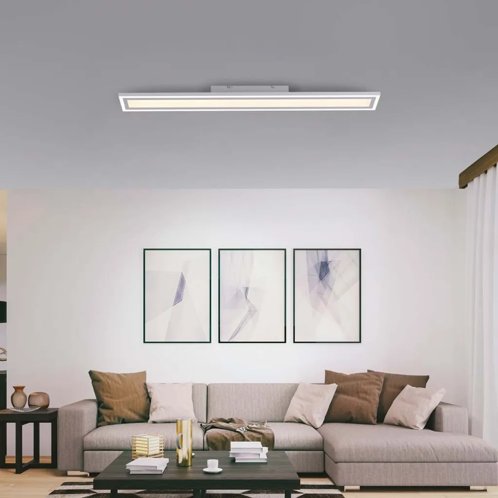 Plafonnier LED 100 cm Dimmable avec Télécommande et Châssis en Aluminium
