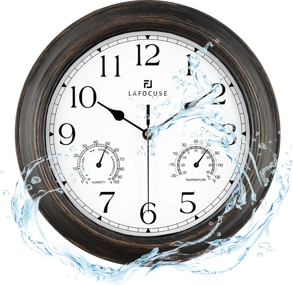 Horloge Extérieure Vintage Silencieuse pour Jardin et Véranda 30cm