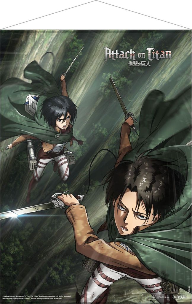 Attack on Titan Wandrolle Mikasa and Levi 50 x 70 cm