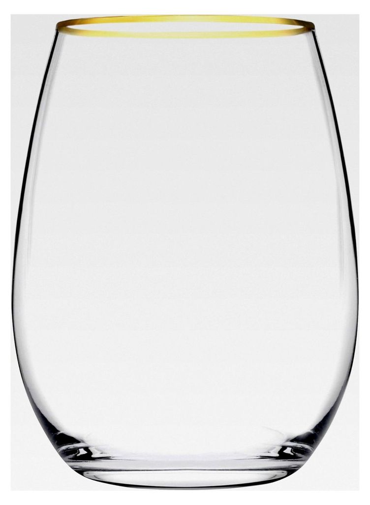 Bernsteingläser, transparent, mit Goldrand, 35 cl, 6 Stück