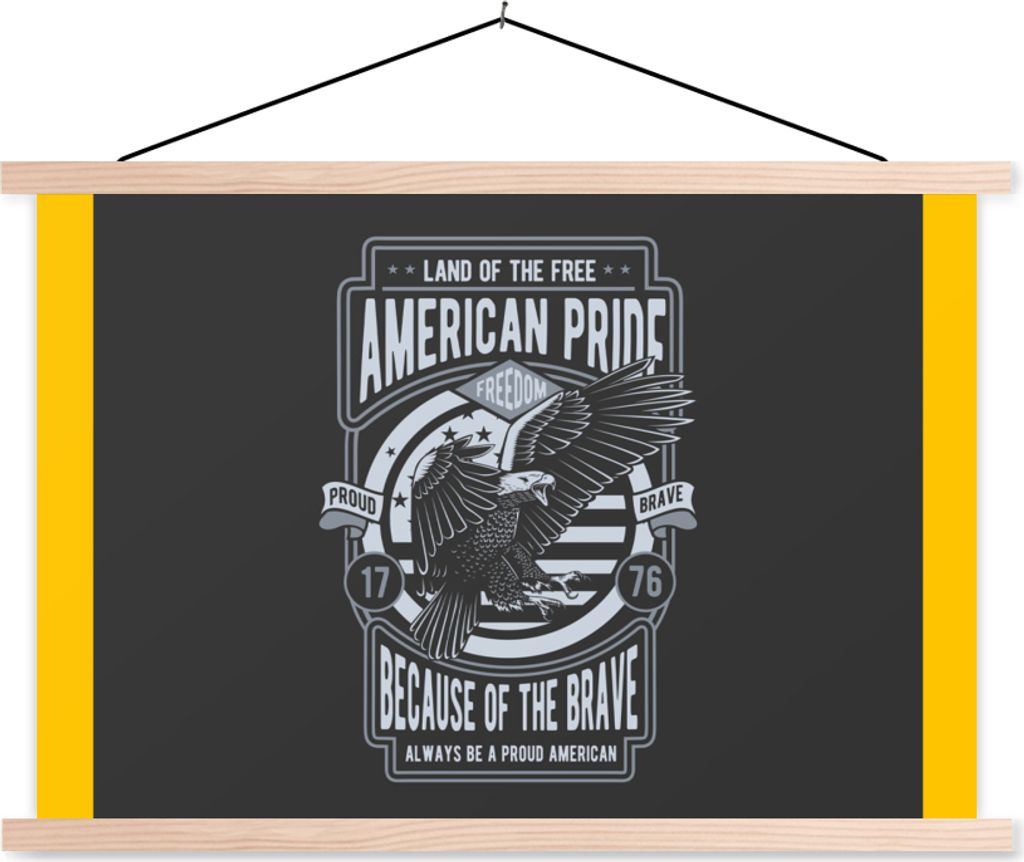 MuchoWow Textilposter Vogel - Amerika - Jahrgang 60x40 cm mit holzfarbenen Rahmen - Bilder