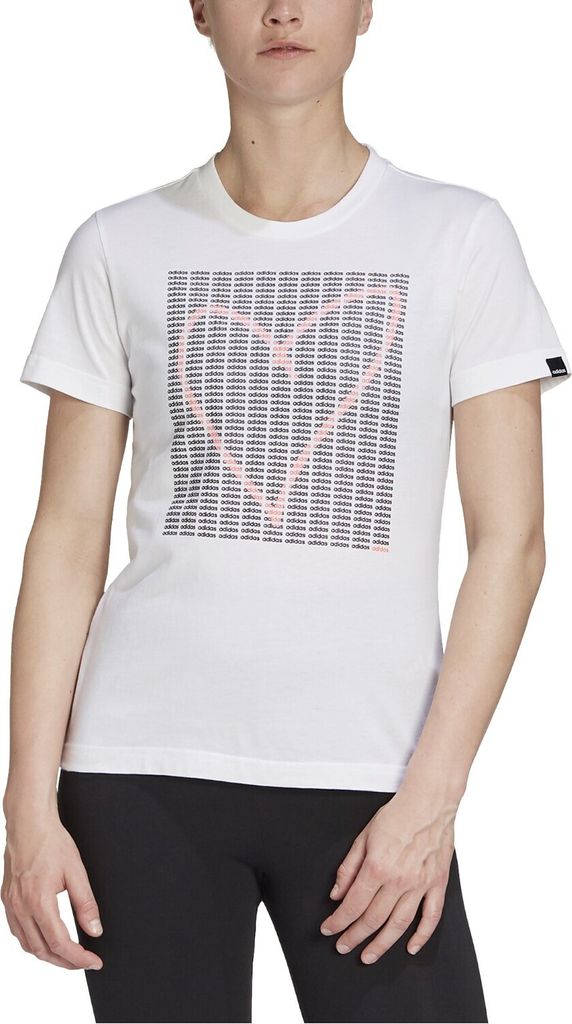adidas T Shirt Damen Rundhals aus 100% Baumwolle, Farbe:Blau, Größe:XL