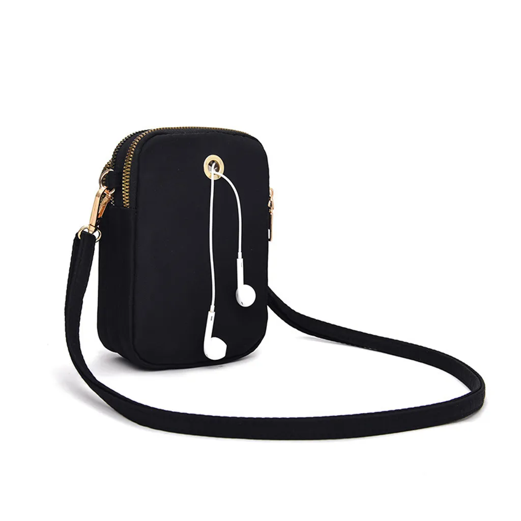 INF Borsa per Cellulare a Tracolla Nero | Mini Pochette Donna Elegante
